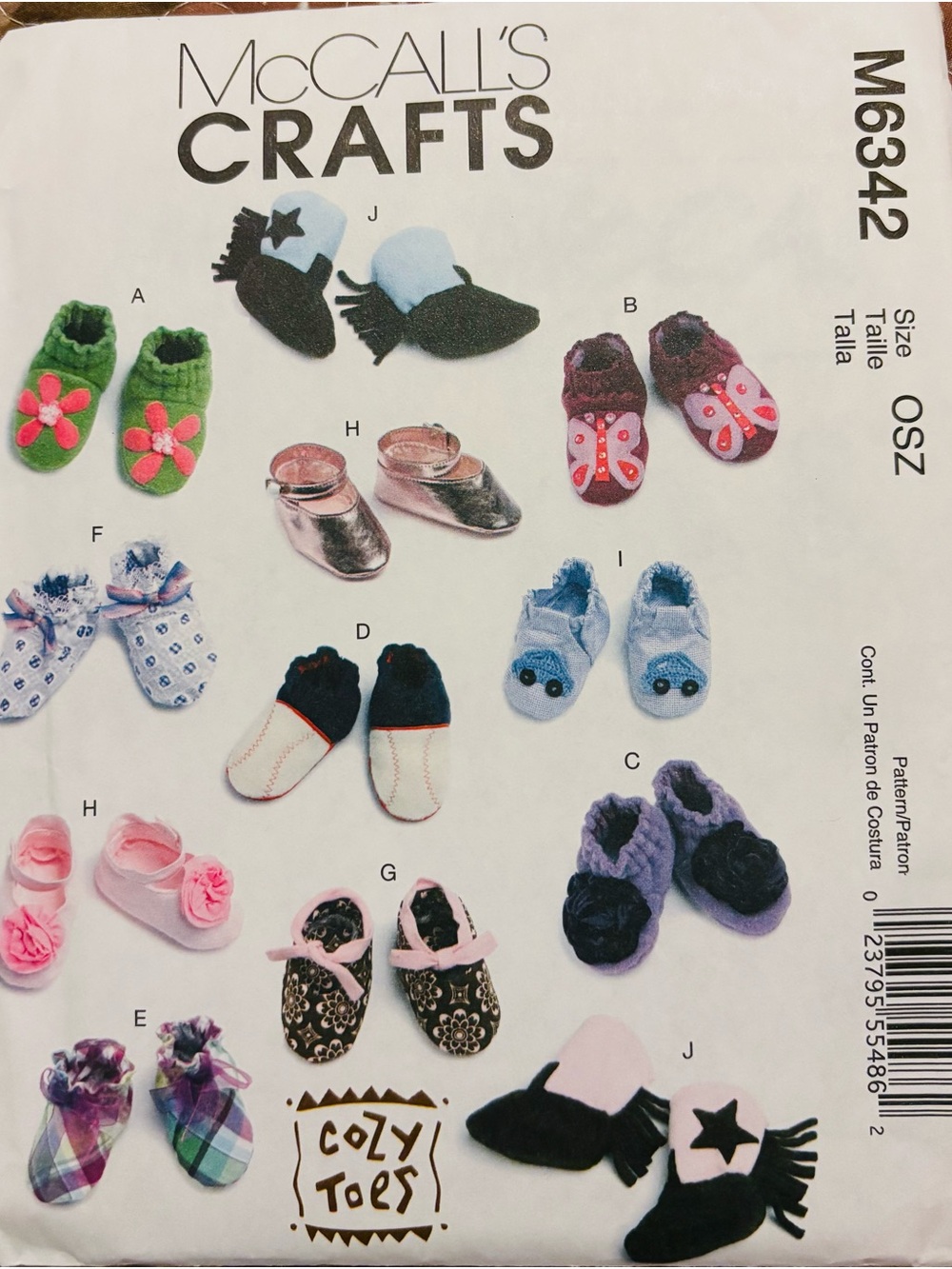 Baby Shoes Boots McCall's M6342 Sizes S-L New Uncut